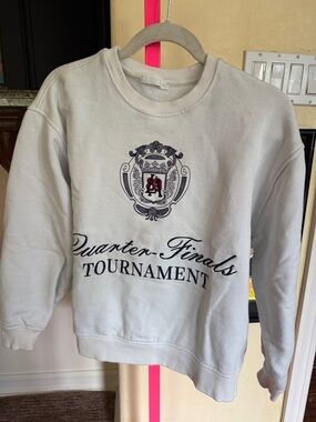 Zara White Track Pants with Side Stripe size medium both pieces!